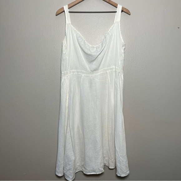 Calypso St. Barth Women Linen Dress Small White Wrap Cottagecore Boho Coastal - Picture 3 of 8